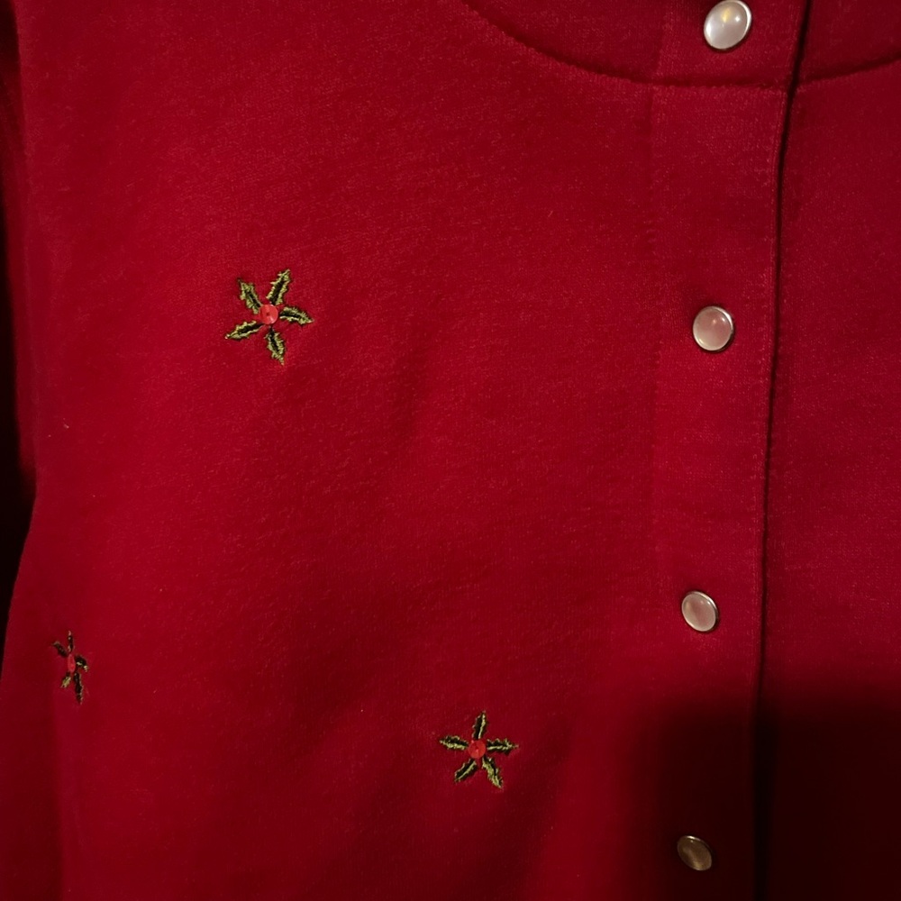 Classic Elements Cardigan With Holiday Embroidery… - image 3